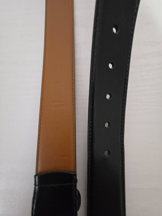 Women\'s Lauren Ralph Lauren Black Leather Belt Gold Buckle Medium main image 12